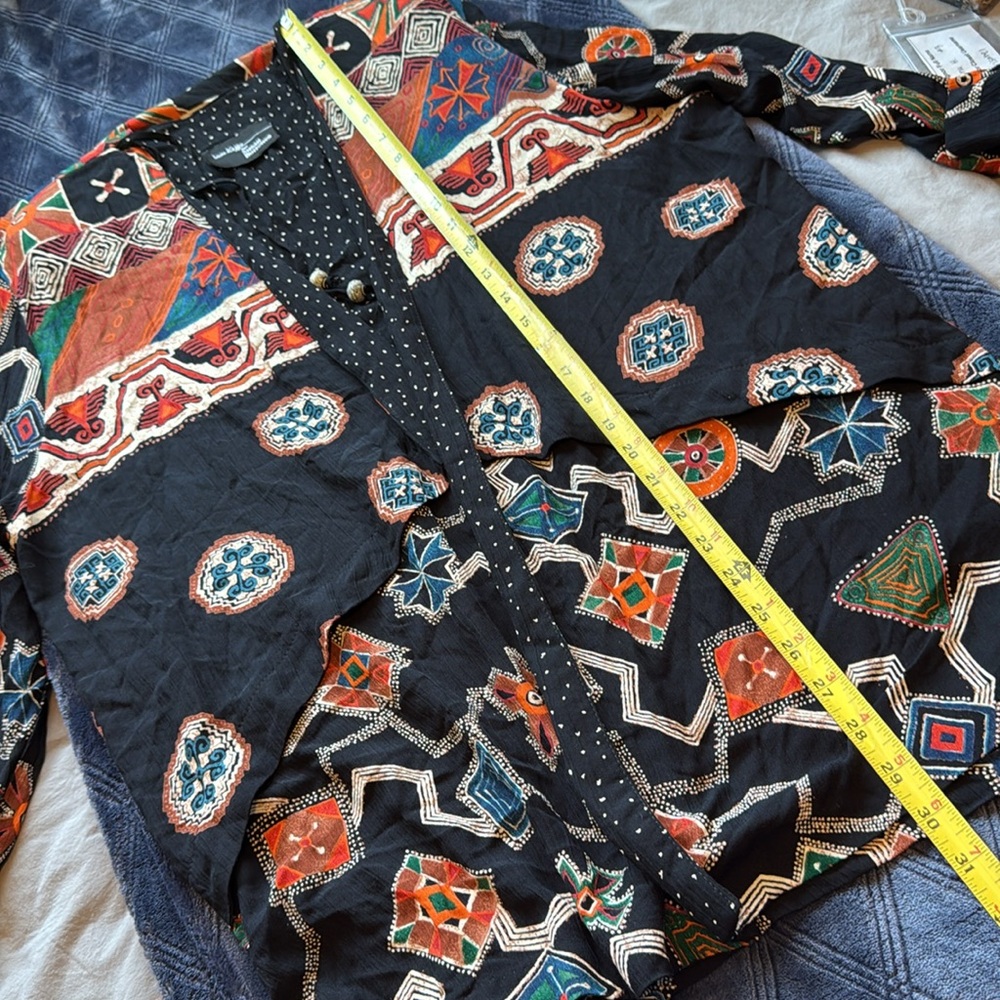 Vintage Laura Kieffer Women’s lightweight blazer & pant Set Colorful Rayon 8 - Picture 13 of 15